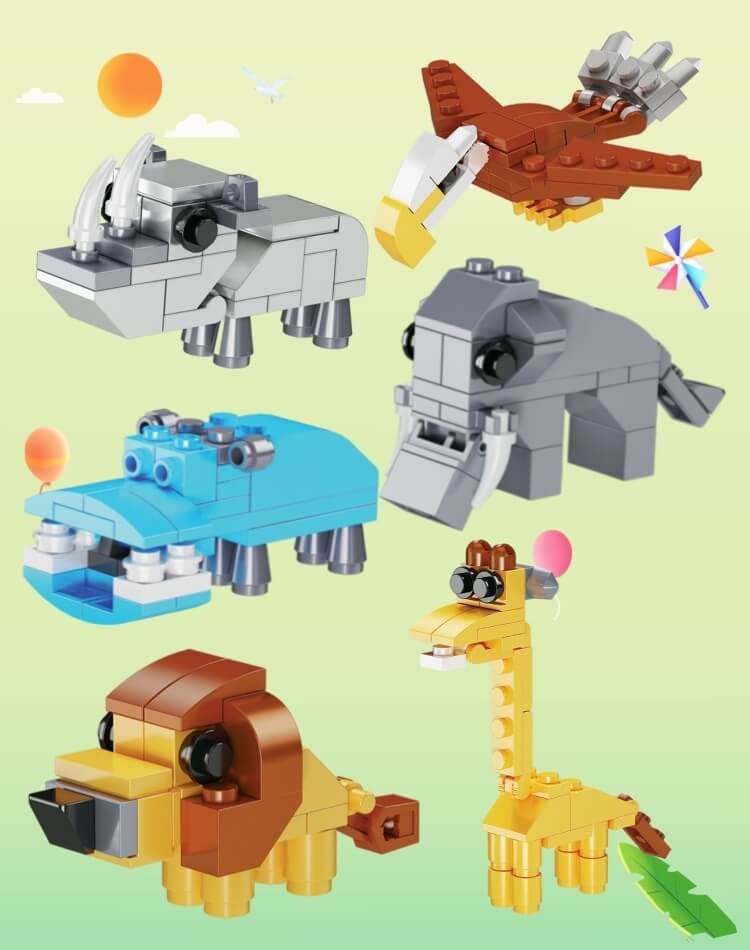 Mini Building Blocks Animals
