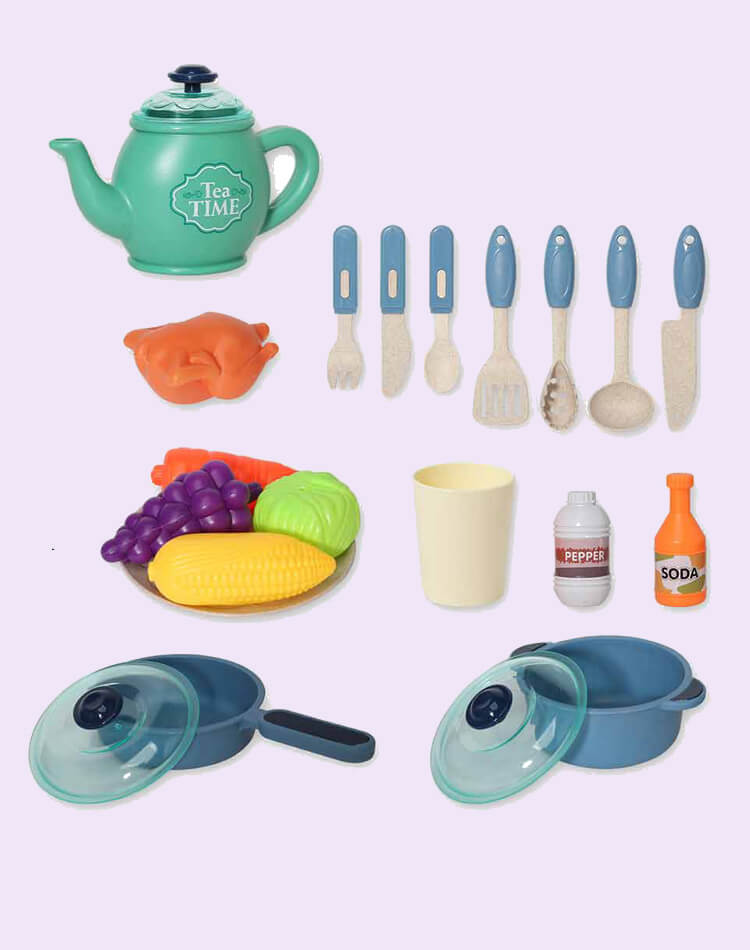 Wheat Straw Tea And Kitechen Play Toy Cooking Set