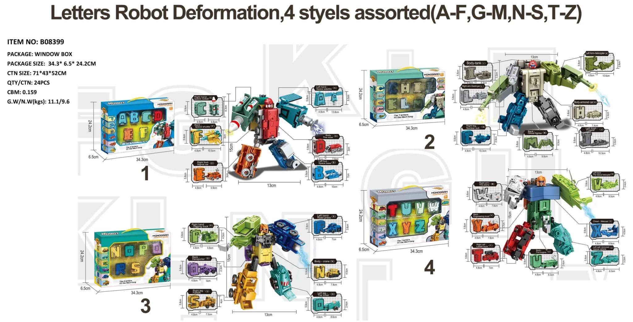 Letter Deformation Number Robots Transforming Block Toys Page 1