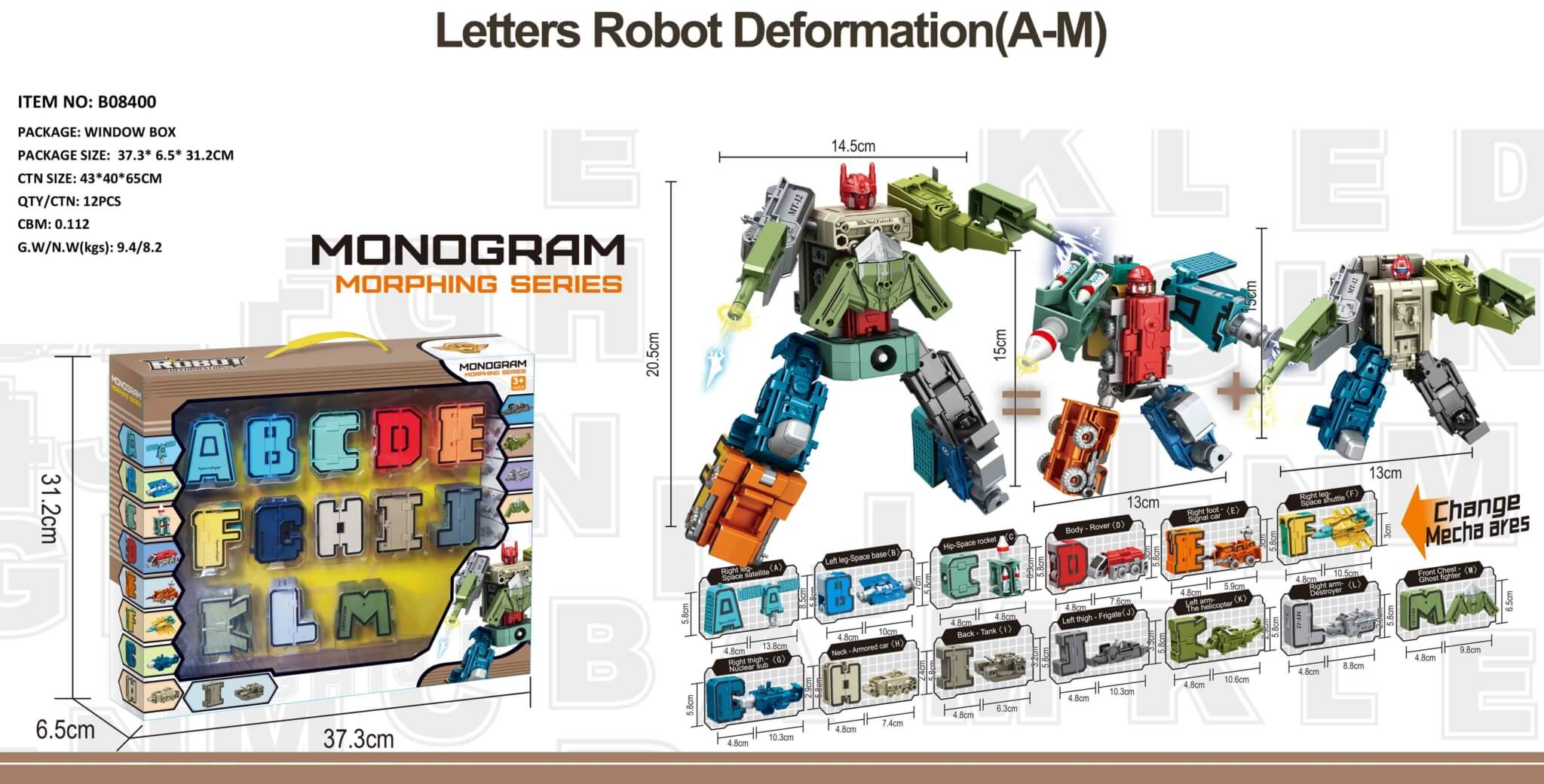 Letter Deformation Number Robots Transforming Block Toys Page 2